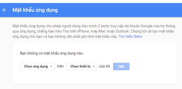 Hướng dẫn tạo mật khẩu ứng dụng cho Gmail 4