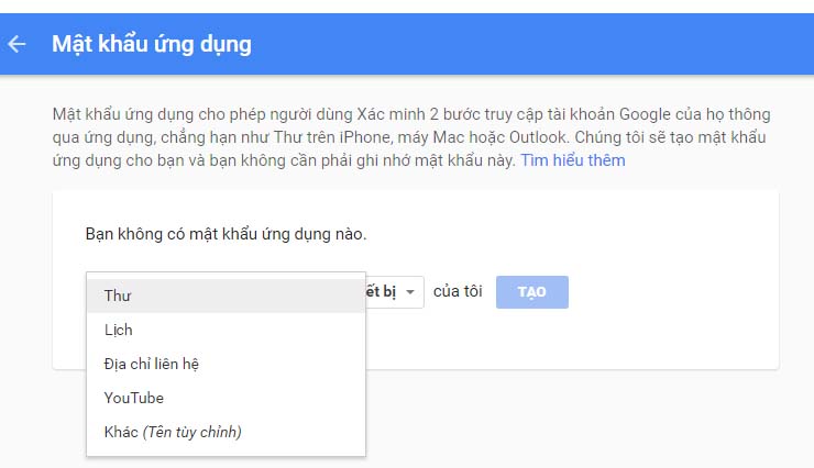 Hướng dẫn tạo mật khẩu ứng dụng cho Gmail 5