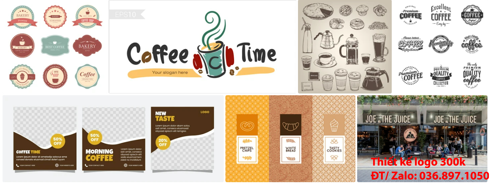 Công ty chuyên thiết kế mẫu logo đẹp cà phê cafe coffee sáng tạo đẹp tại Hà Nội