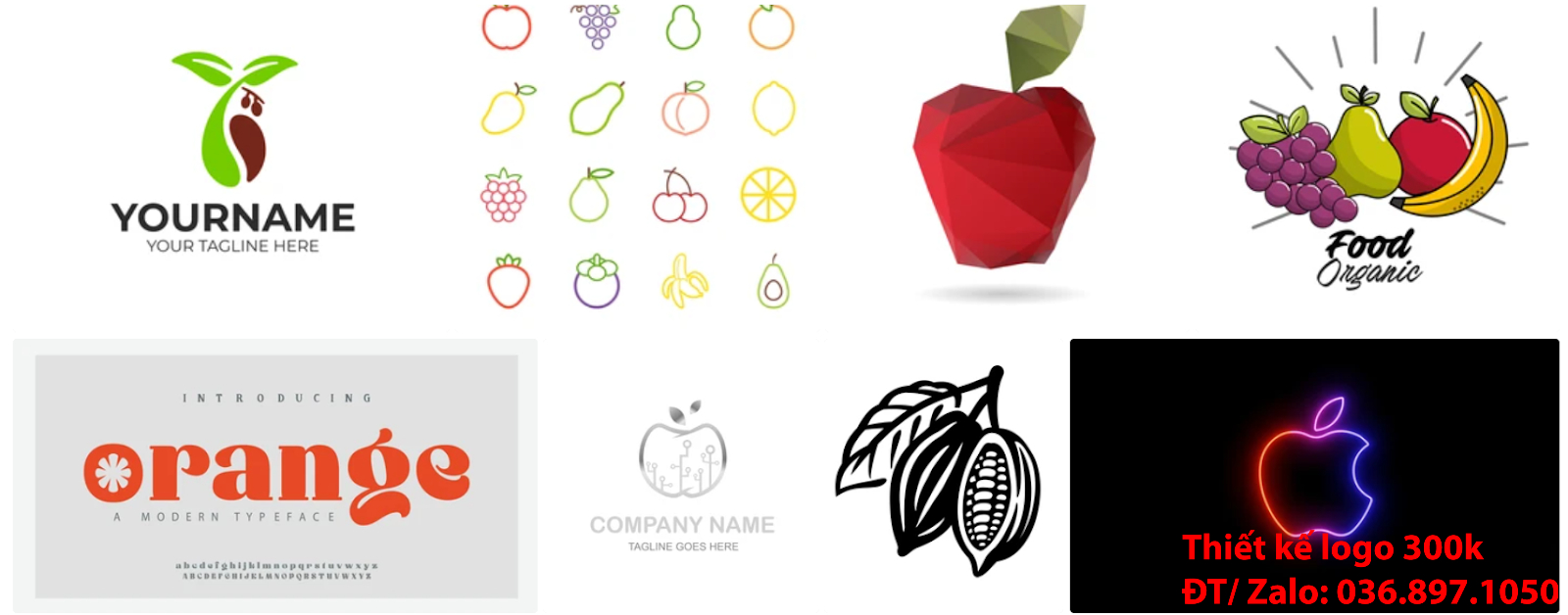 Công ty cung cấp dịch vụ tạo Mẫu logo trái cây đơn giản tinh tế giá rẻ uy tín chất lượng 500k