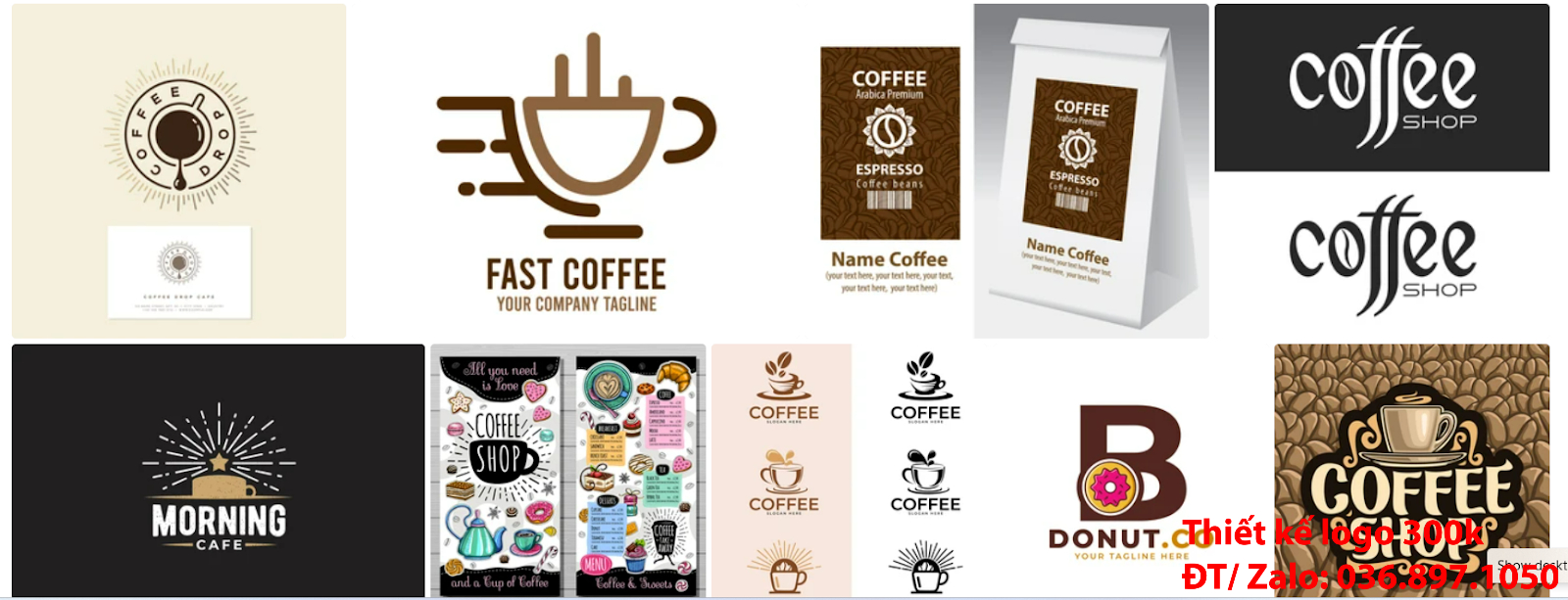 Công ty cung cấp mẫu logo cà phê cafe coffee đẹp miễn phí giá rẻ