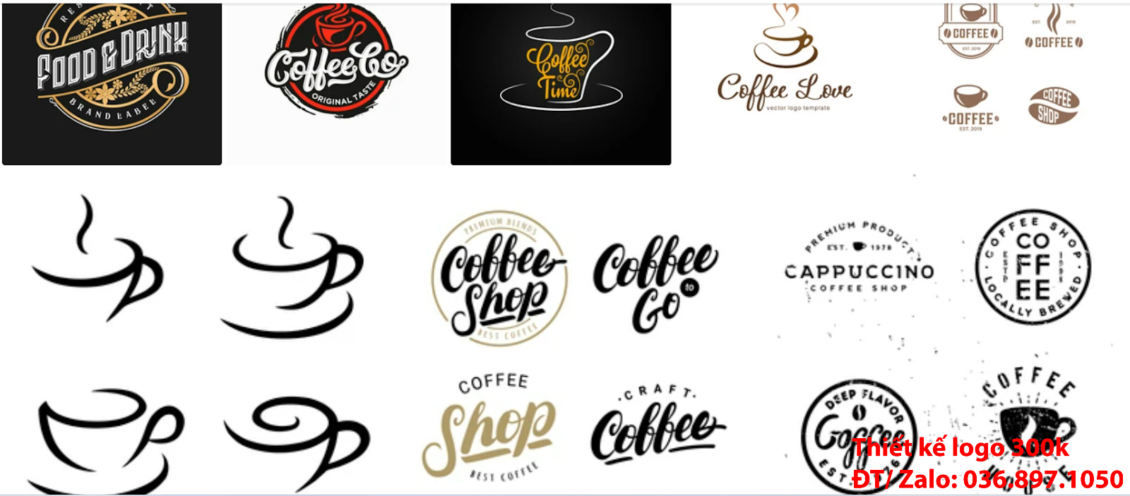 Công ty cung cấp mẫu logo cà phê cafe coffee online tại Hà Nội