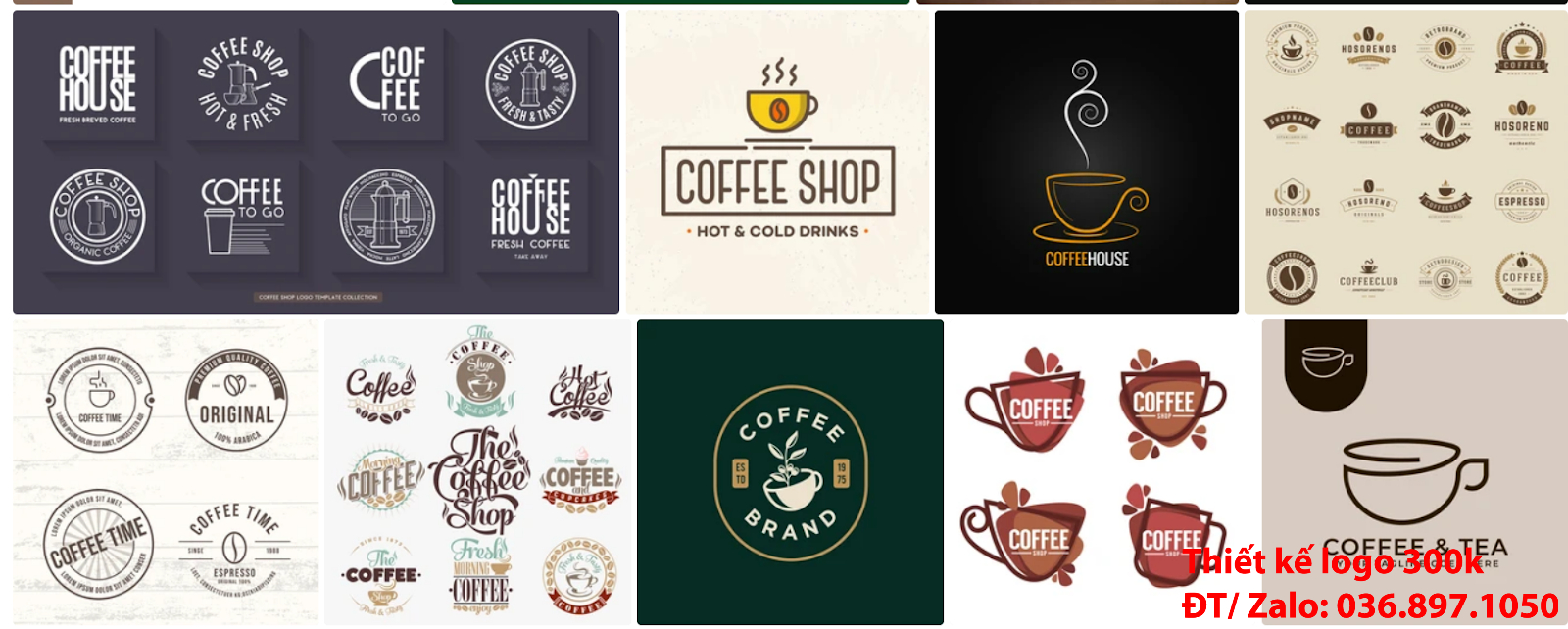 Công ty cung cấp mẫu thiết kế logo cà phê cafe coffee đẹp giá rẻ tại Hà Nội
