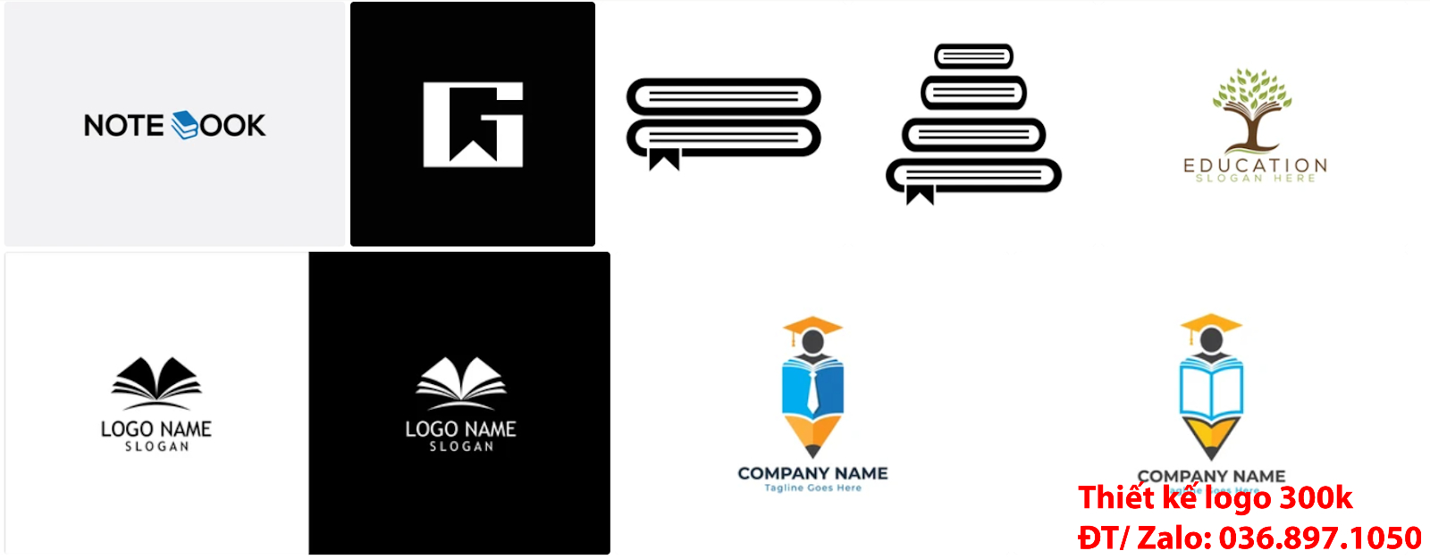 Công ty nhận tạo lô gô online chuyên nghiệp giá rẻ với chủ đề Mẫu logo nhà sách đơn giản tinh tế chất lượng