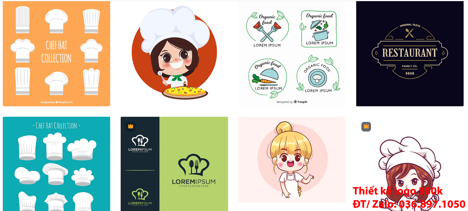 Công ty nhận thiết kế các Mẫu logo đẹp đầu bếp chef cook sáng tạo chuyên nghiệp giá rẻ tại Hà Nội