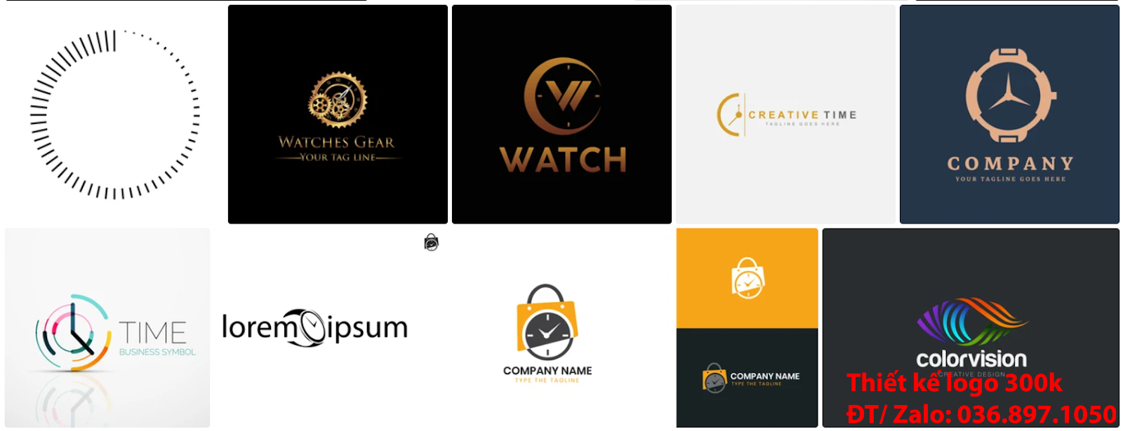 Công ty nhận thiết kế lô gô online giá rẻ chất lượng cao tại Tp Hồ Chí Minh về chủ đề Mẫu logo bán đồng hồ đẹp