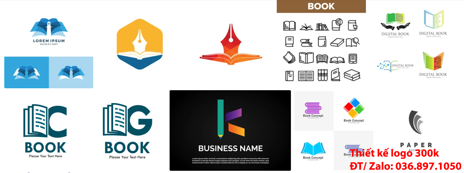 Công ty Tạo mẫu logo nhà sách sang trọng khác biệt đẹp online uy tín chuyên nghiệp tại Hà Nội