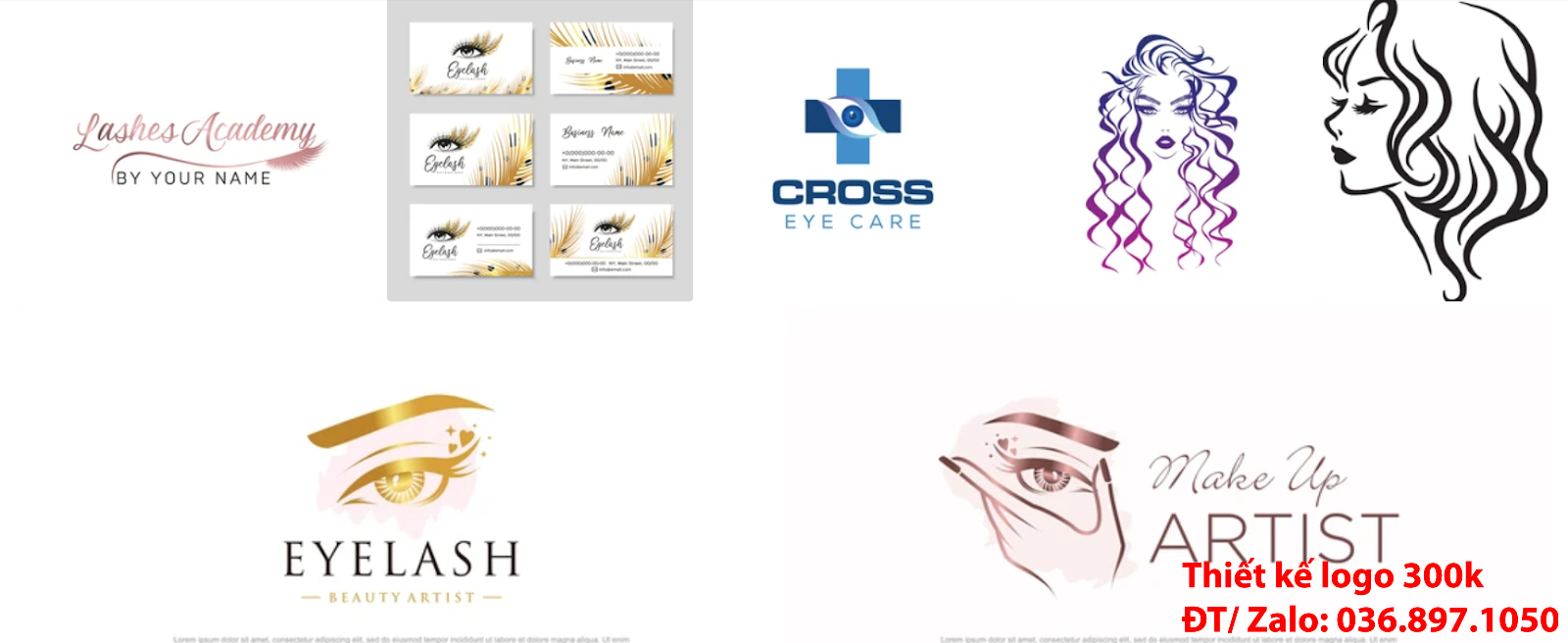 Công ty tạo Mẫu logo thẩm mỹ lông mi mắt đẹp miễn phí có hỗ trợ dịch vụ làm lô gô online giá rẻ 300k - 500k uy tín