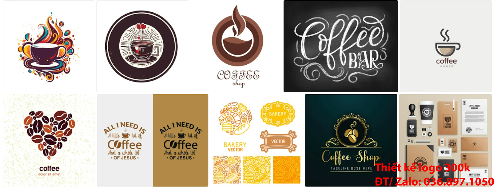 Công ty tạo mẫu thiết kế logo cà phê cafe coffee chuyên nghiệp online giá rẻ 300k 500k