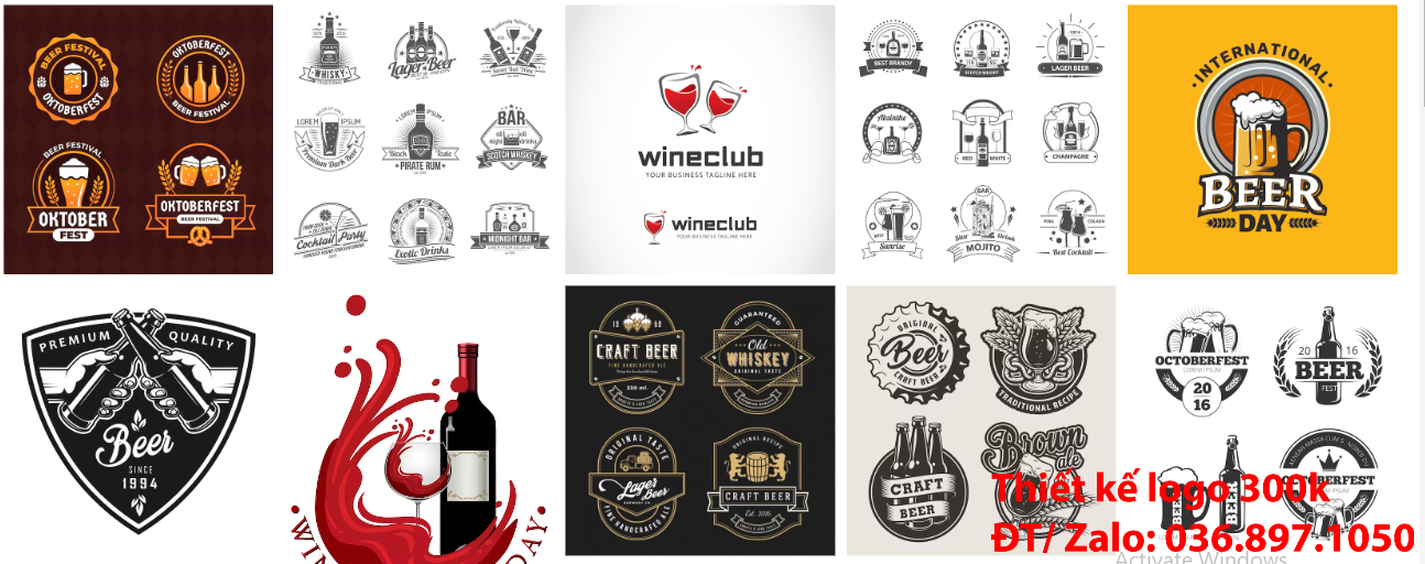 Dịch vụ chuyện nghiệp thiết kế online Mẫu logo rượu vang đẹp chất lượng uy tín