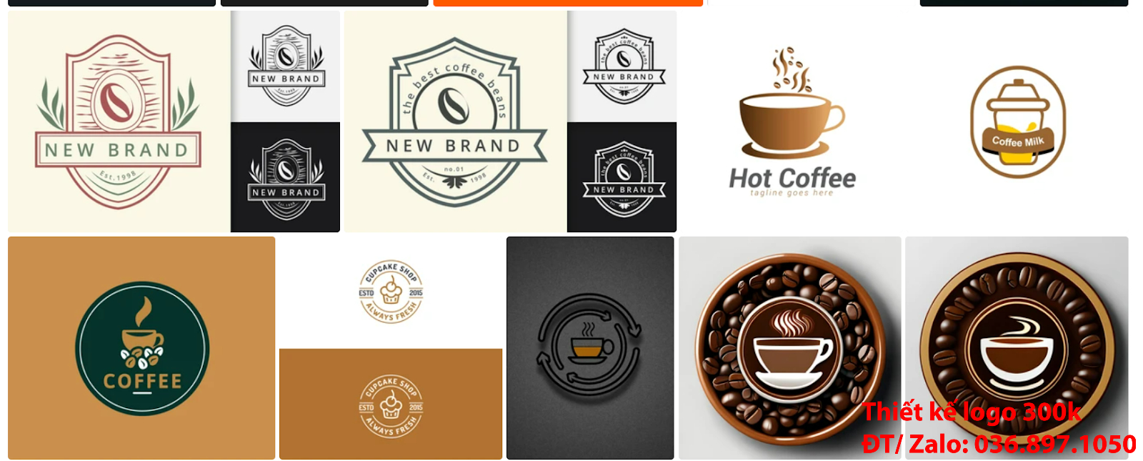 Dịch vụ cung cấp mẫu logo cà phê cafe coffee đẹp miễn phí online tại Hà Nội