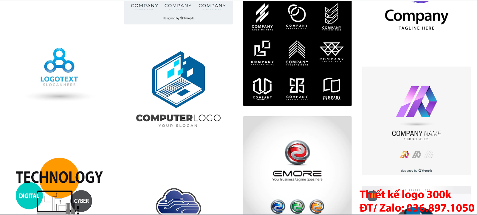 Dịch vụ làm logo công ty công nghệ chuyên nghiệp đẹp online uy tín giá 300k