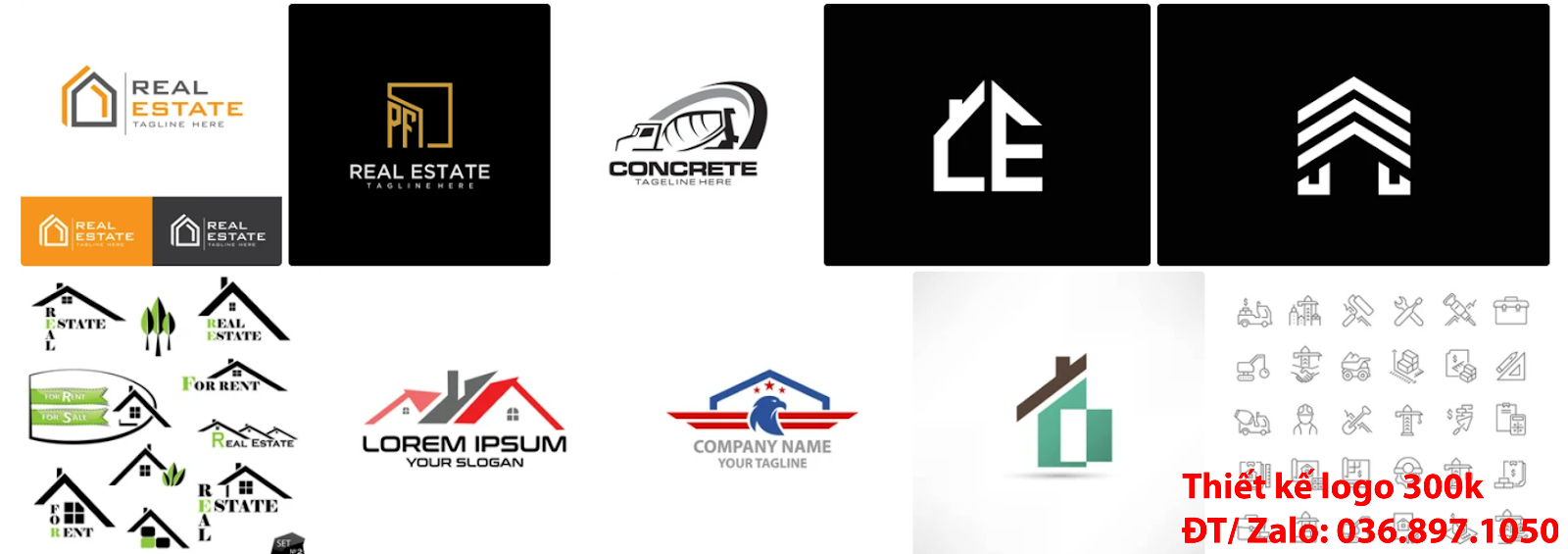 Dịch vụ làm mẫu thiết kế logo công ty kiến trúc đẹp nhất hiện nay đơn giản 300k, 500k