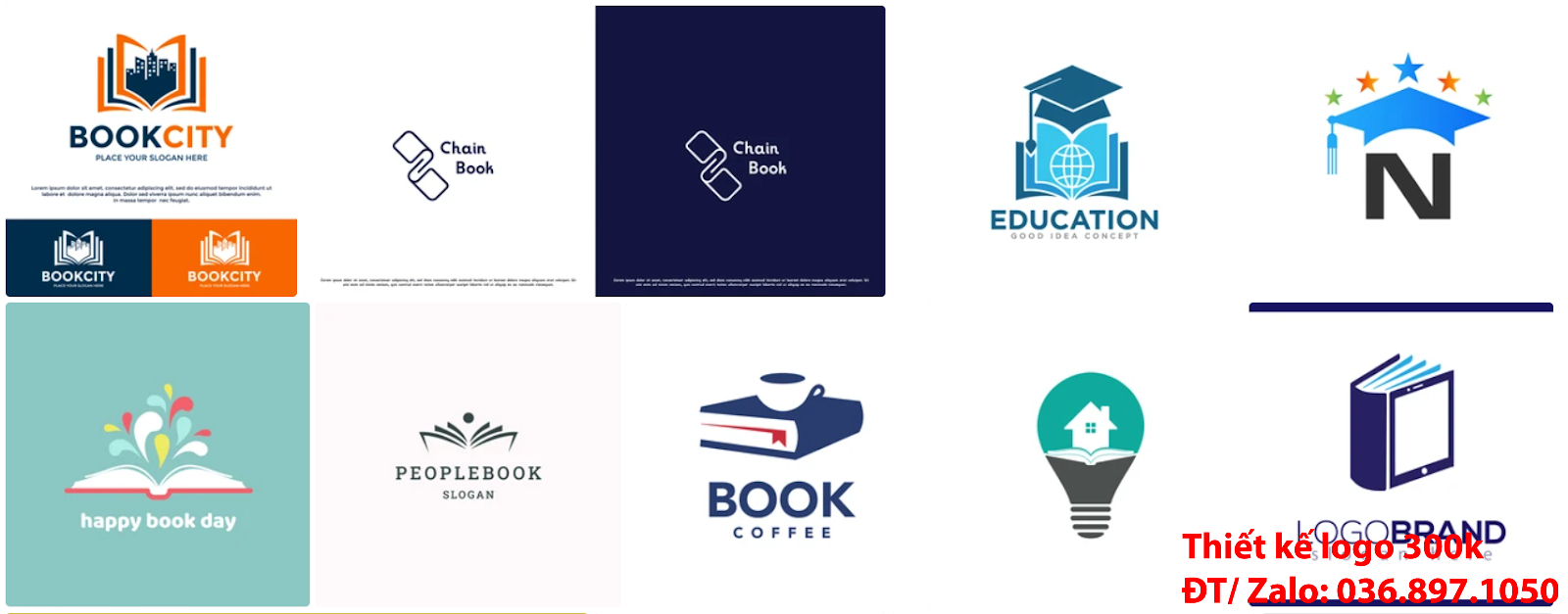 Dịch vụ mẫu logo đẹp nhà sách chuyên nghiệp online tại Hà Nội uy tín giá rẻ