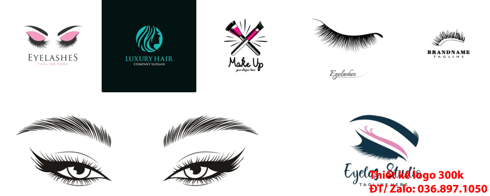 Dịch vụ mẫu logo thẩm mỹ lông mi mắt chuyên nghiệp đẹp online uy tín giá 300k