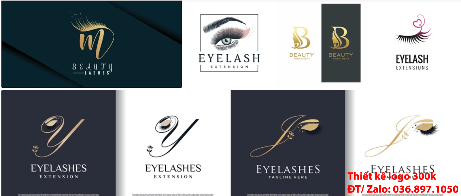 Dịch vụ nhận tạo thiết kế logo đẹp thẩm mỹ lông mi mắt sáng tạo giá rẻ chất lượng 500k uy tín