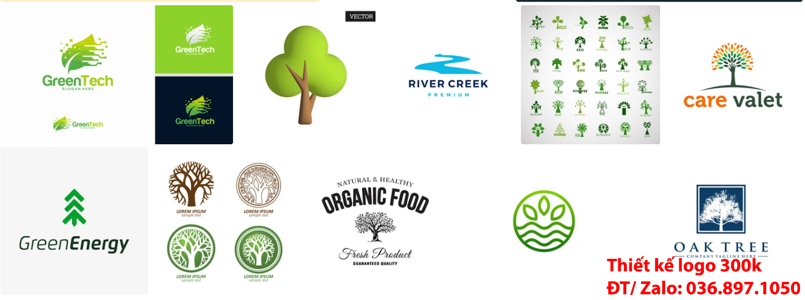 Dịch vụ Tạo logo cây xanh sang trọng khác biệt đẹp chất lượng chuyên nghiệp