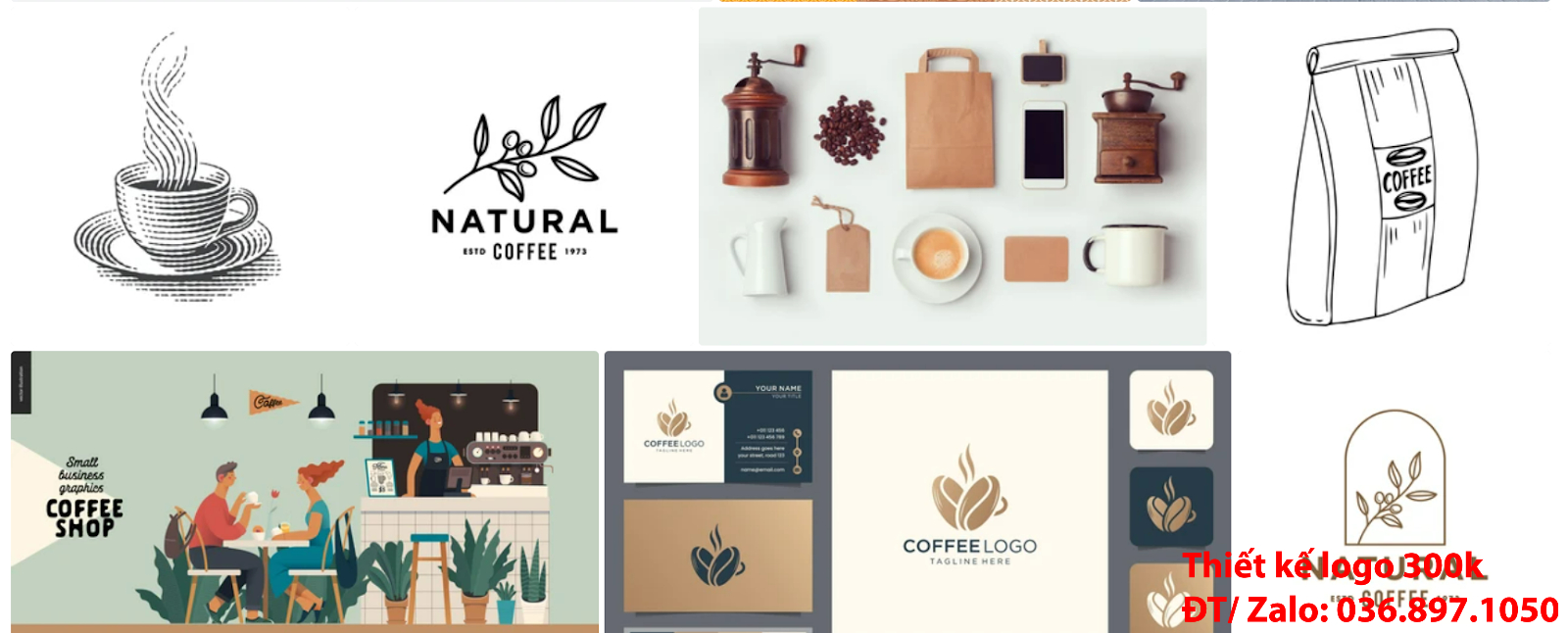Dịch vụ tạo mẫu logo đẹp cà phê cafe coffee sáng tạo uy tín
