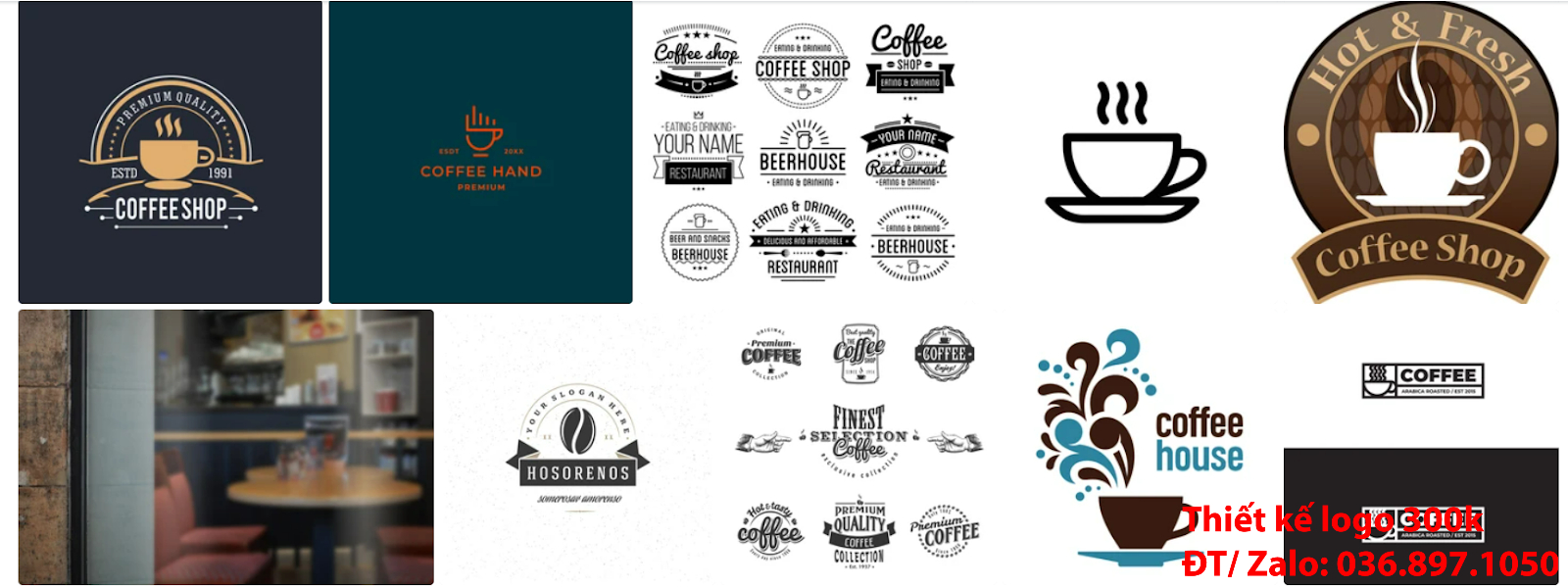 Dịch vụ tạo mẫu thiết kế logo cà phê cafe coffee đẹp giá rẻ uy tín