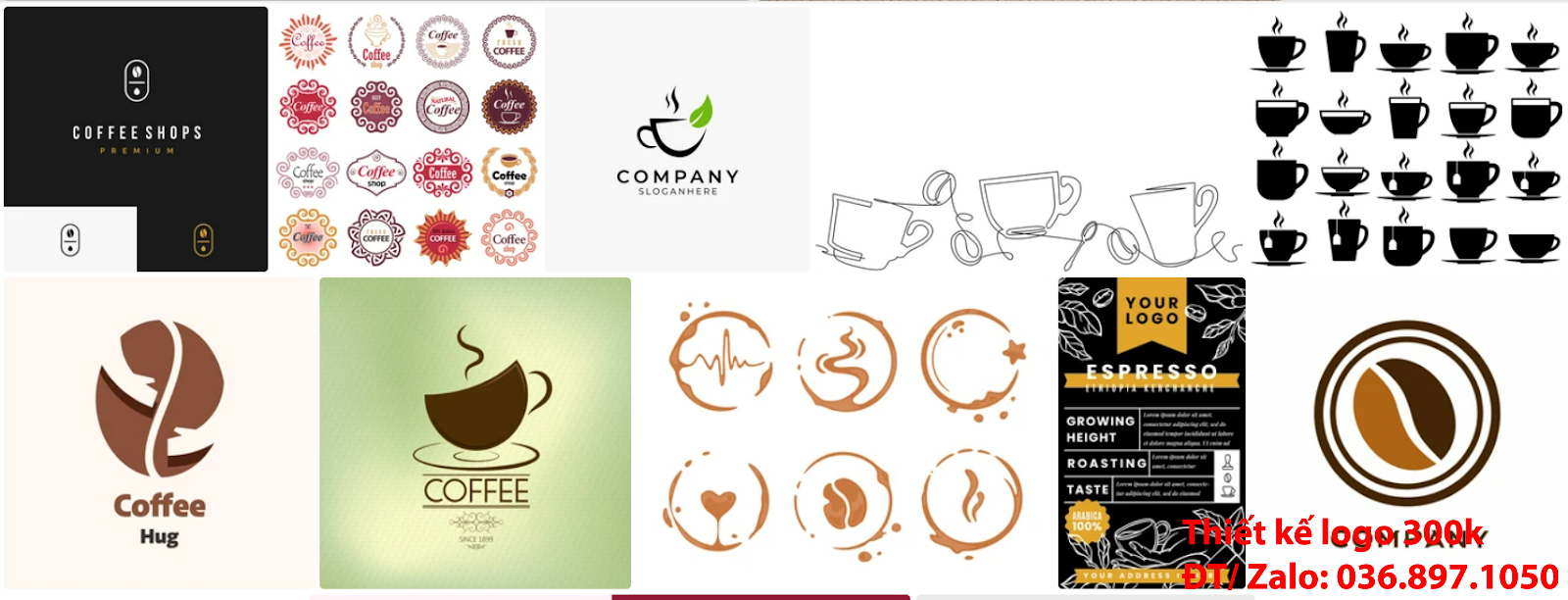 Dịch vụ tạo mẫu thiết kế logo cà phê cafe coffee đẹp nhất hiện nay đơn giản tại TpHCM