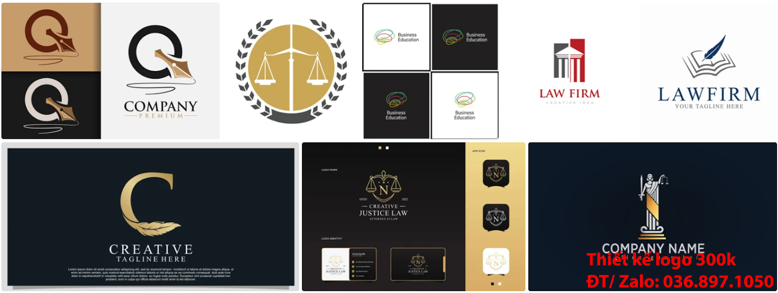 Đơn vị nhận thiết kế lô gô chuyên nghiệp với giá rẻ 300k uy tín có tạo Mẫu logo công ty luật sư đơn giản tinh tế