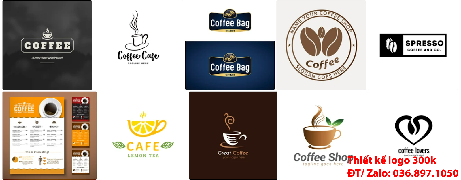 Đơn vị tạo logo cà phê cafe coffee sang trọng khác biệt online uy tín