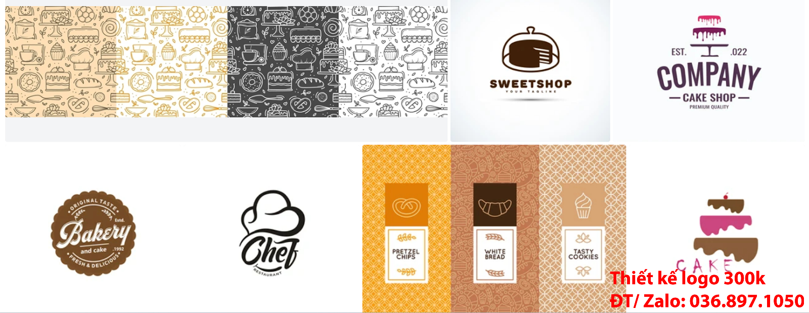 Đơn vị thiết kế mẫu hình ảnh logo bánh kem PNG và Vector online chất lượng
