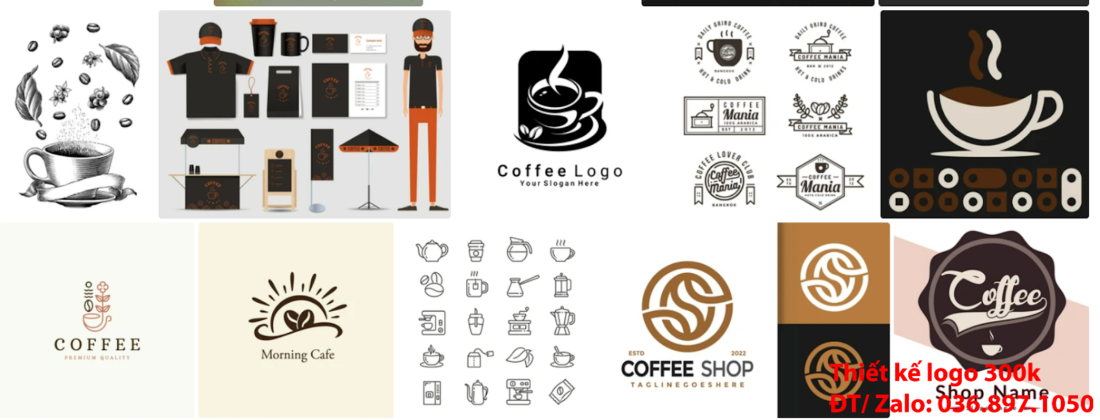 Đơn vị thiết kế mẫu logo đẹp cà phê cafe coffee sáng tạo uy tín chất lượng