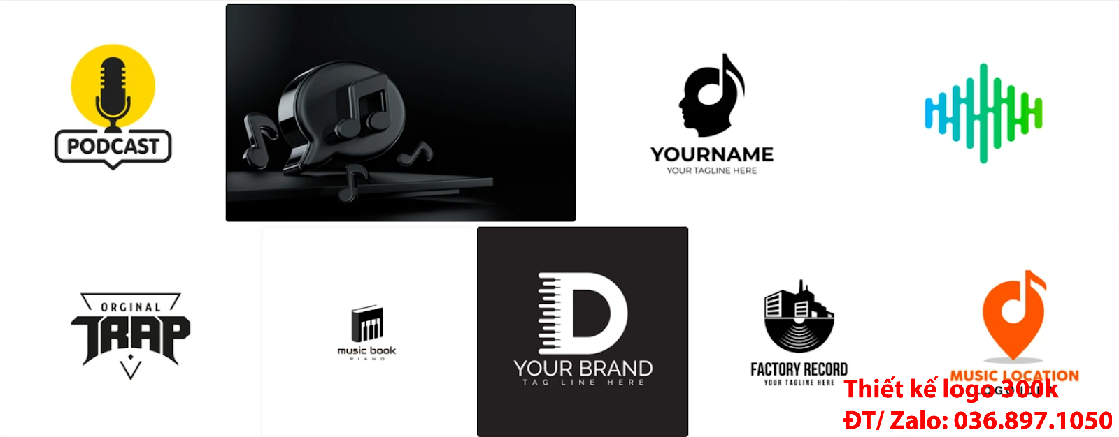 Mẫu logo âm nhạc đẹp miễn phí chất lượng được làm tại công ty làm lô gô chuyên nghiệp giá từ 300k - 500k ở Hà Nội