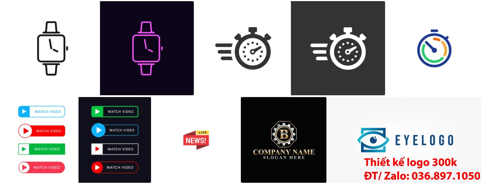 Mẫu logo đẹp bán đồng hồ sáng tạo uy tín chất lượng giá rẻ nhất tại Hà Nội