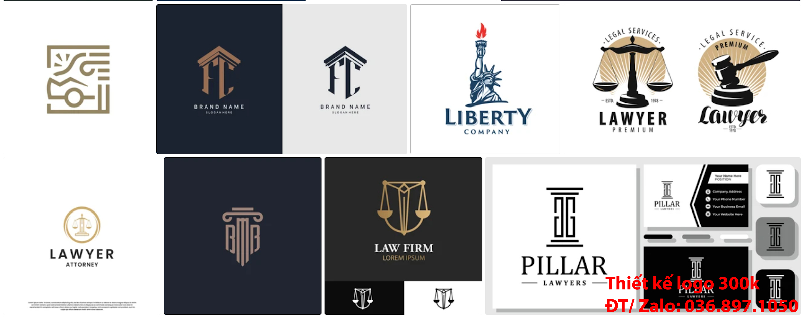 Mẫu logo đẹp công ty luật sư sáng tạo giá rẻ được thiết kế bởi công ty tạo lô gô online tại Sài Gòn