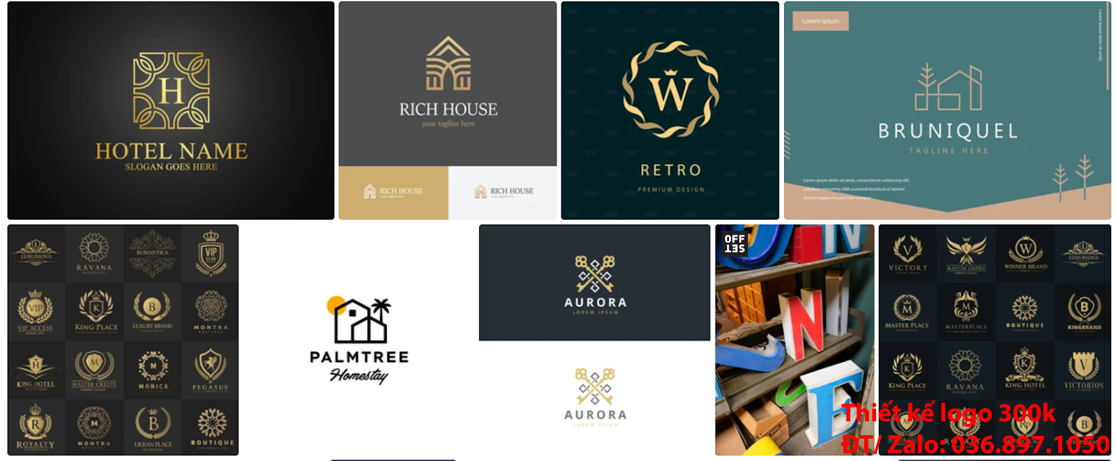 Mẫu logo khách sạn nhà nghỉ resort online chuyên nghiệp chất lượng 500k