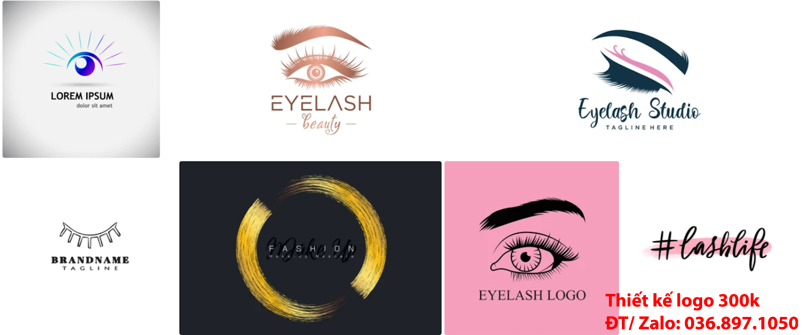 mẫu logo thẩm mỹ lông mi mắt chuyên nghiệp đẹp chất lượng giá 300k