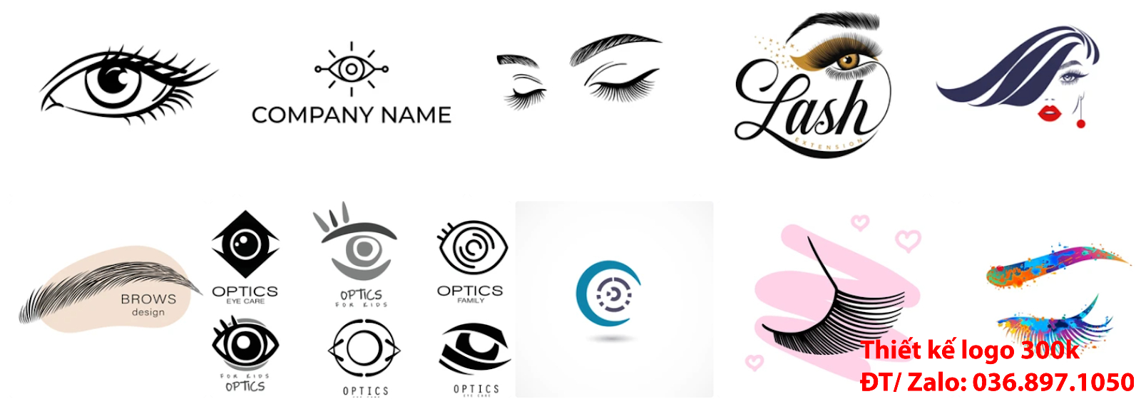 Mẫu logo thẩm mỹ lông mi mắt đẹp miễn phí chất lượng uy tín và chuyên nghiệp