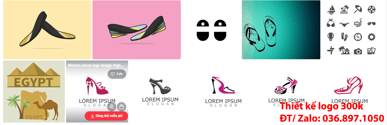 Mẫu thiết kế Logo bán dép đẹp nhất hiện nay hình đôi giày cao gót màu hồng đế đen