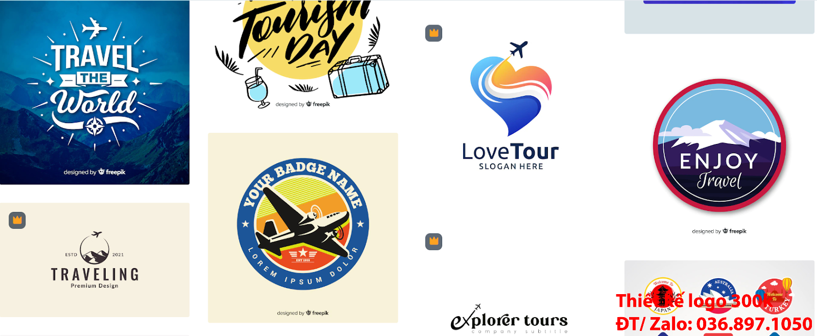 Mẫu Thiết Kế Logo công ty du lịch tour đẹp giá rẻ ở Hà Nội từ 300k đến 500k uy tín chất lượng cao