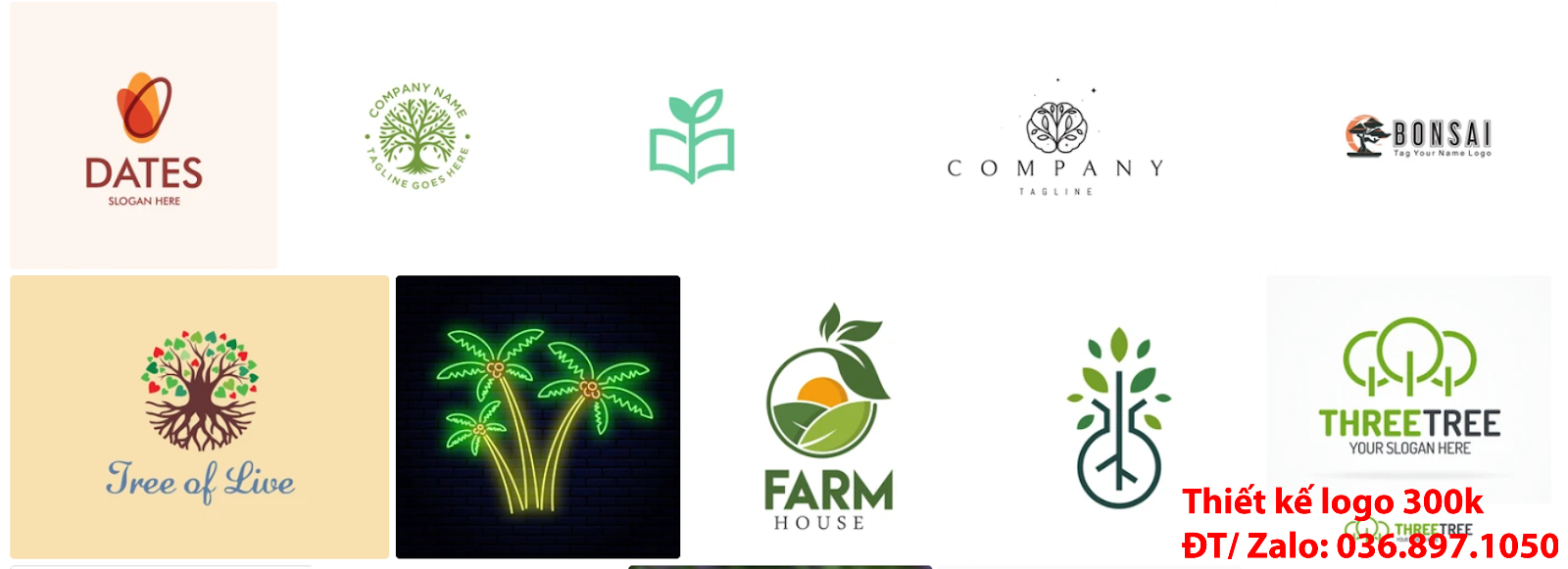 Nhận tạo Mẫu logo cây xanh đẹp miễn phí chất lượng từ công ty làm lô gô online chuyên nghiệp giá rẻ