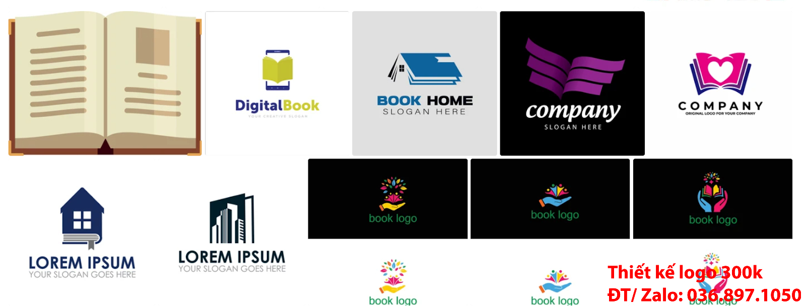 Tại Hà Nội có nhận Tạo mẫu logo nhà sách sang trọng khác biệt online uy tín giá rẻ 300k - 500k