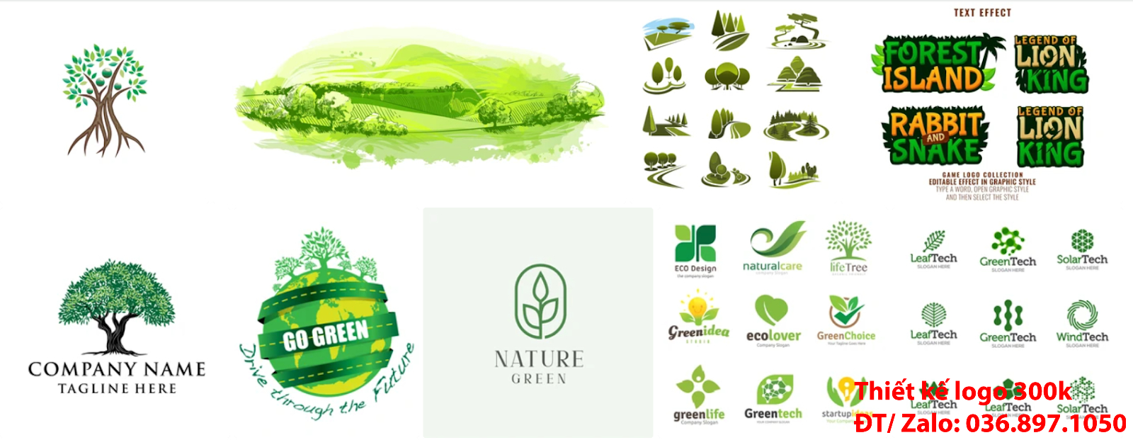 Tạo logo cây xanh sang trọng khác biệt giá rẻ đẹp uy tín chất lượng 500k