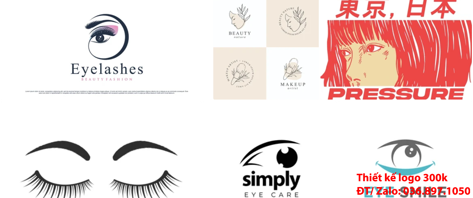 Tạo logo thẩm mỹ lông mi mắt sang trọng khác biệt chuyên nghiệp tại TpHCM giá rẻ 300k