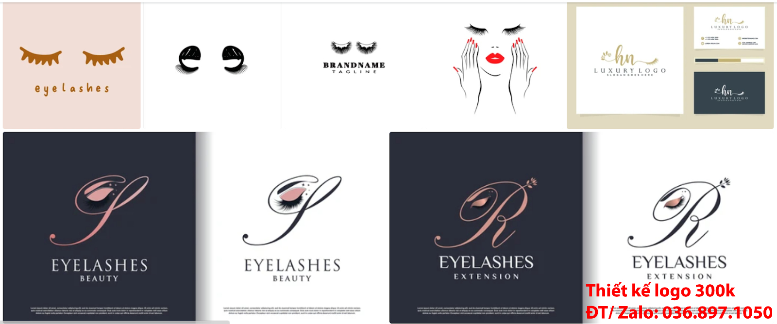 Tạo logo thẩm mỹ lông mi mắt sang trọng khác biệt uy tín online giá rẻ 300k chất lượng nhất tại Tp Hồ Chí Minh