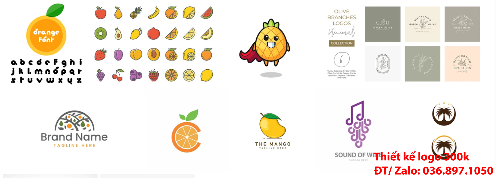 Tạo logo trái cây sang trọng khác biệt uy tín online giá rẻ 300k chất lượng nhất tại Tp Hồ Chí Minh