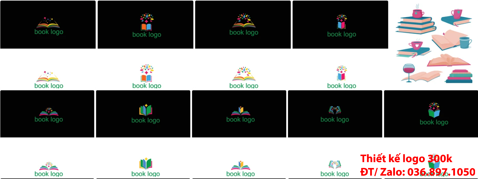 Tạo mẫu logo nhà sách sang trọng khác biệt giá rẻ đẹp uy tín chất lượng 500k