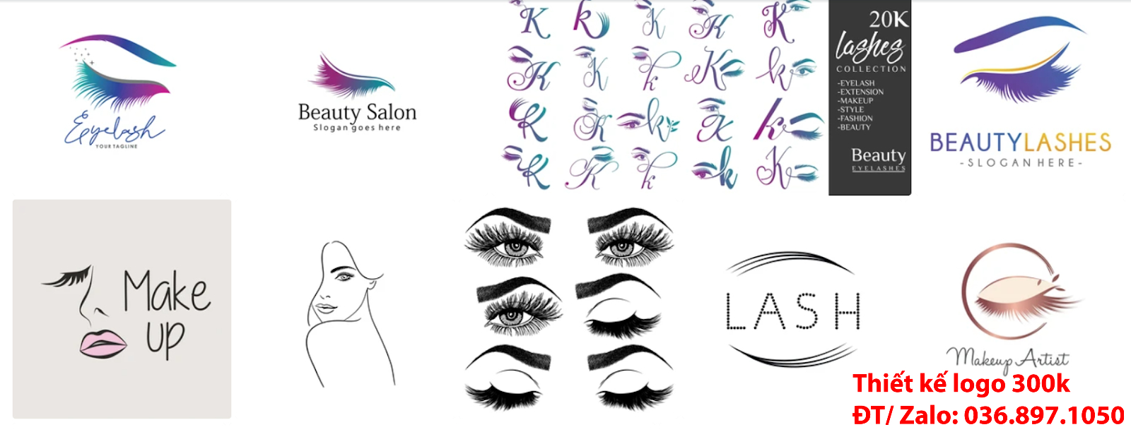 thiết kế logo đẹp thẩm mỹ lông mi mắt sáng tạo được thiết kế bởi công ty tạo lô gô online tại Sài Gòn