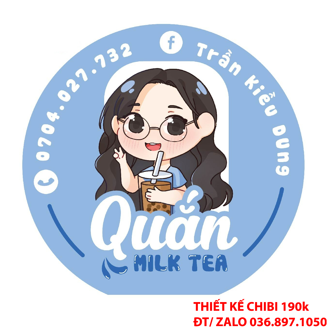 Logo chibi trà sữa ăn vặt có thể thể hiện sự trẻ trung và vui vẻ.