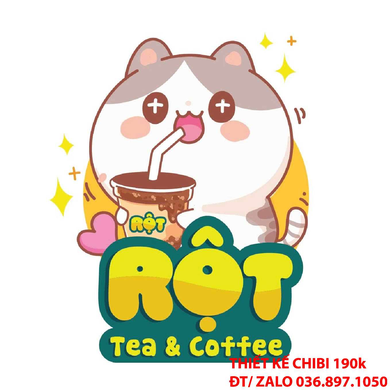 Vẽ hình cute ♥ Mèo con uống trà sữa - YouTube