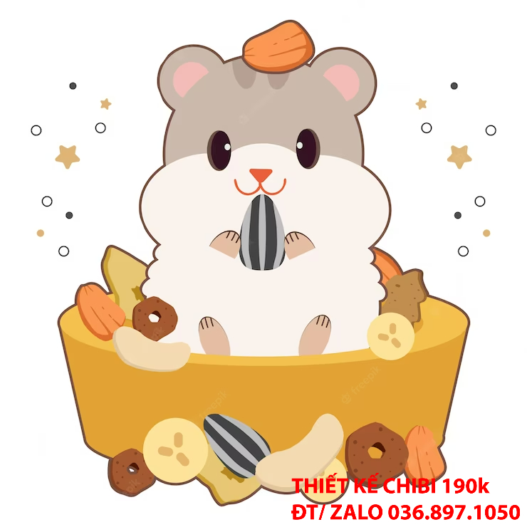 Mẫu thiết kế logo chibi con chuột 1