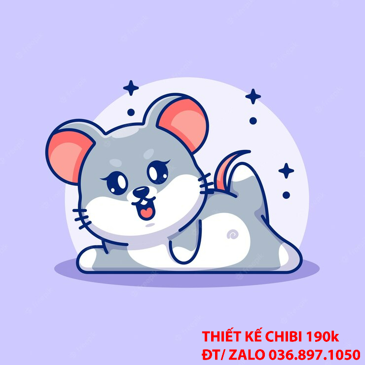 Mẫu thiết kế logo chibi con chuột 3