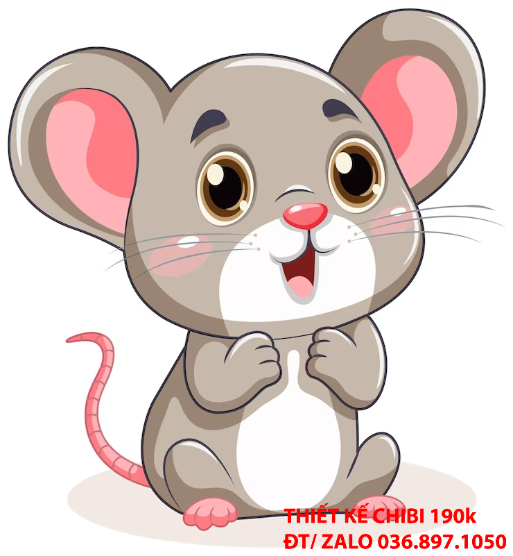 Mẫu thiết kế logo chibi con chuột 19