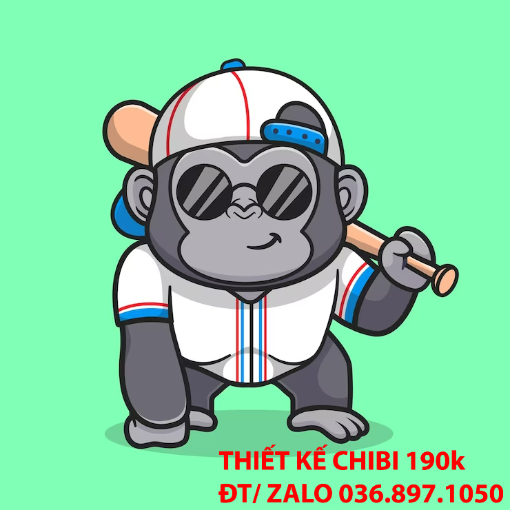 Mẫu thiết kế logo chibi con khỉ 5